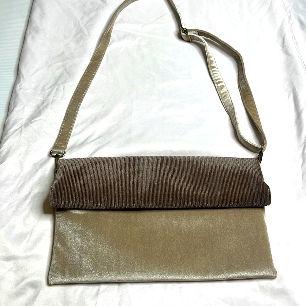 Anthropologie Augustina Foldover Velvet purse - 3 in1